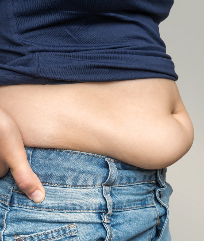 Loose skin by the belly