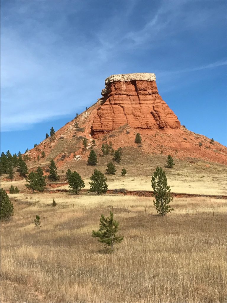 distant image of Devil's Tower in Wyoming